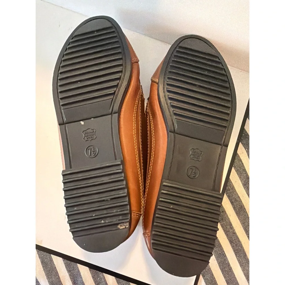 The Leather Collection Brown Kiltie Loafers Fringe Bow Shoes Womens 7.5 1720 488